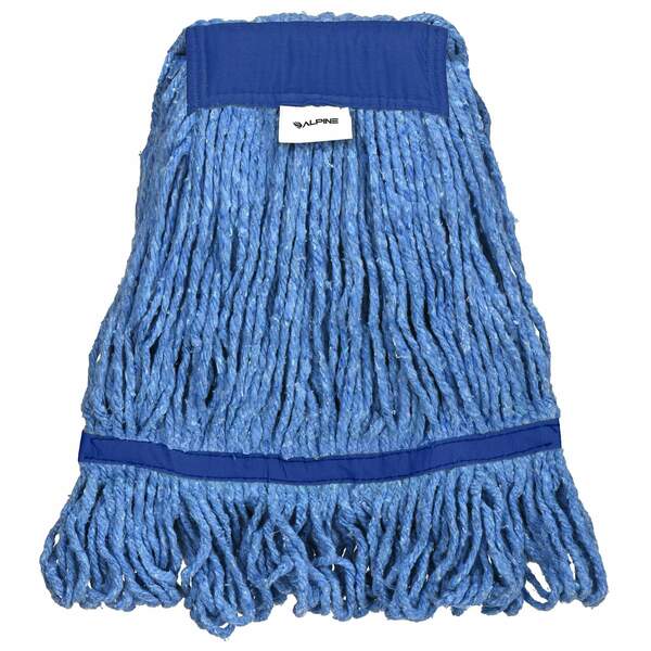 Alpine Industries 5in Head and Tail Bands Blue Loop End 32oz Cotton Mop Head, Blue, 2PK ALP302-03-5B-2PK